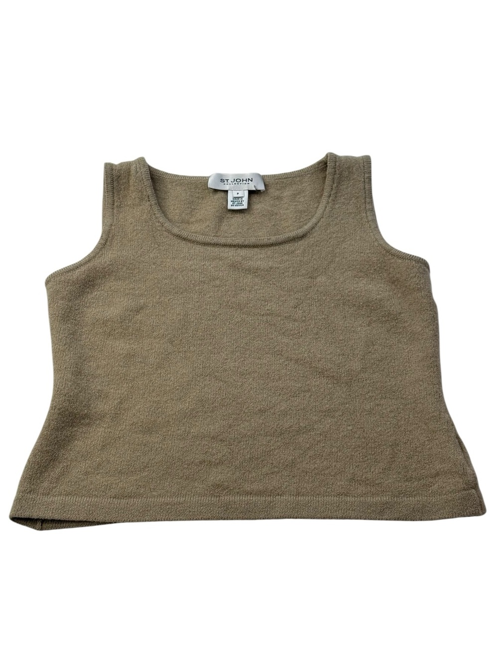 St. John Knit Beige Sleeveless Tank Top Size Small Petite